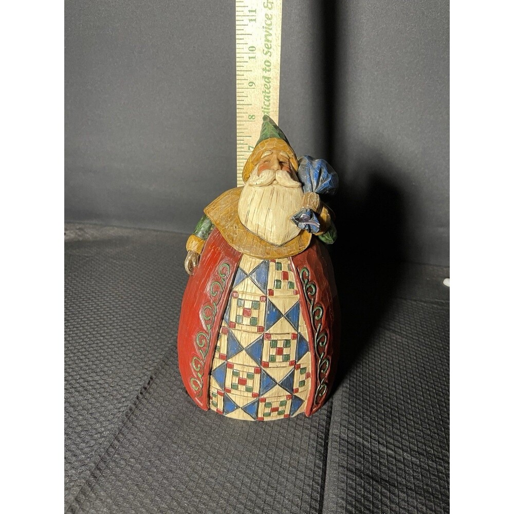 2002 Jim Shore Heartwood Creek Short Santa w Bag Figurine 105529 Enesco 8.5”